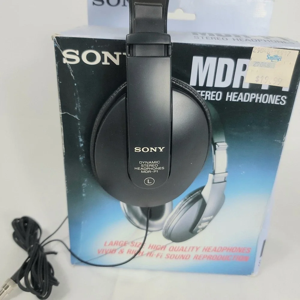 Vintage Sony MDR-P1 Dynamic Stereo Wired Headphones Black Over-Ear Hi-Fi Tested